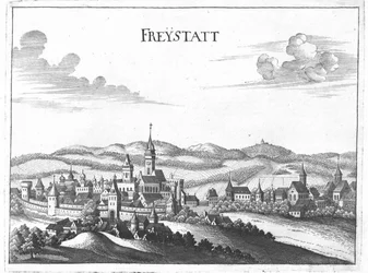 Kupferstich, Ansicht von Freistadt, Oberösterreich